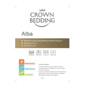 Coupon 🥰 CROWN BEDDING Matelas Mousse 140×190 Cm ALBA ✨ 9