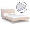 Grosses soldes ✨ VIDAXL Lit Et Matelas A Memoire De Forme Beige Tissu 140×200 Cm ✔️ 11